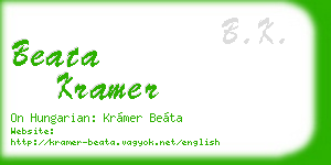 beata kramer business card