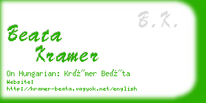 beata kramer business card